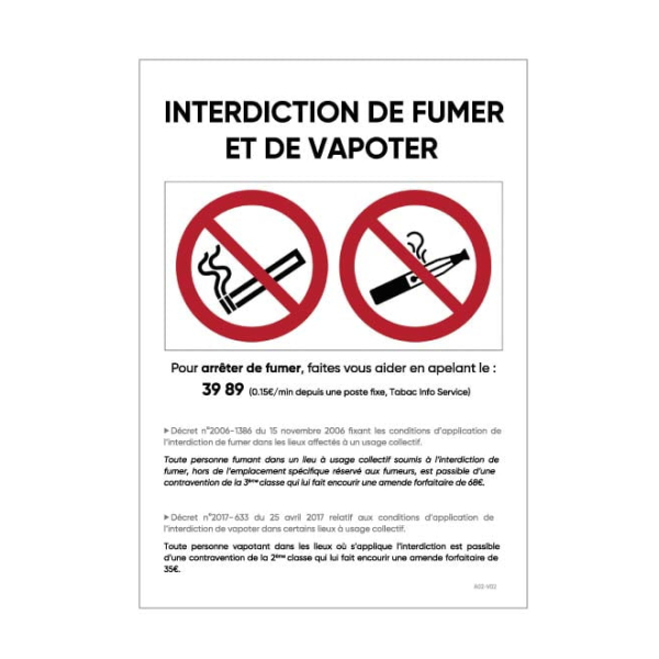 Sticker Loi Interdit de fumer