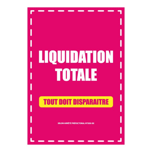 Affiche Liquidation totale vitrine