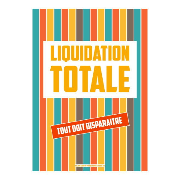 Affiche Liquidation totale vitrine