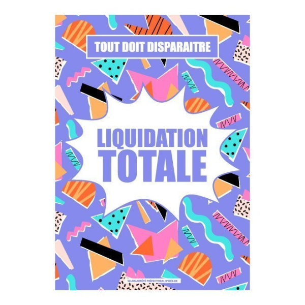 Affiche Liquidation totale colorée