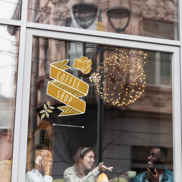 stickers vitrine coffee shop