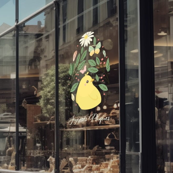 sticker pĂąques vitrine
