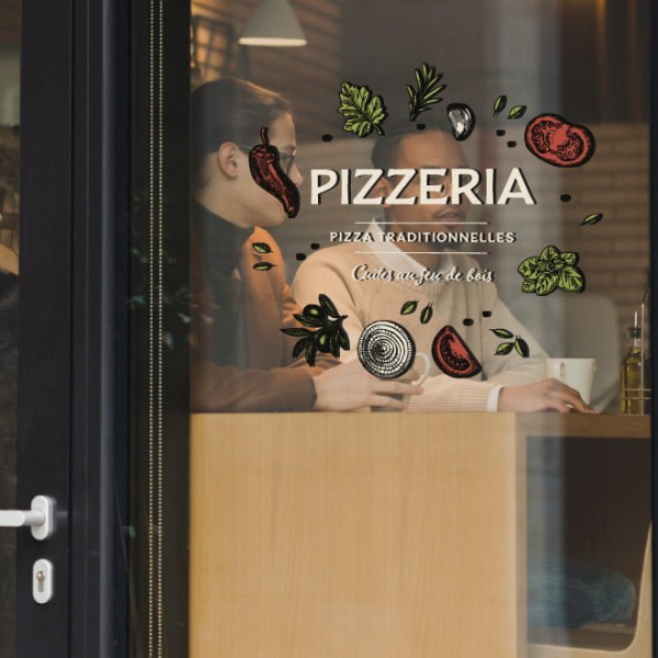 Stickers vitrine pizzeria