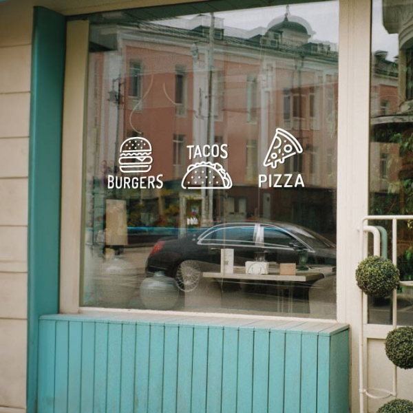 Stickers vitrine snack
