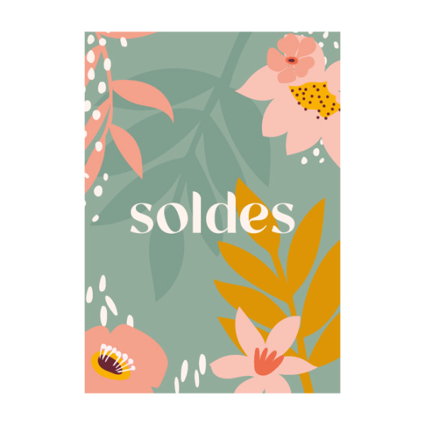 Affiche soldes fleurie AF057
