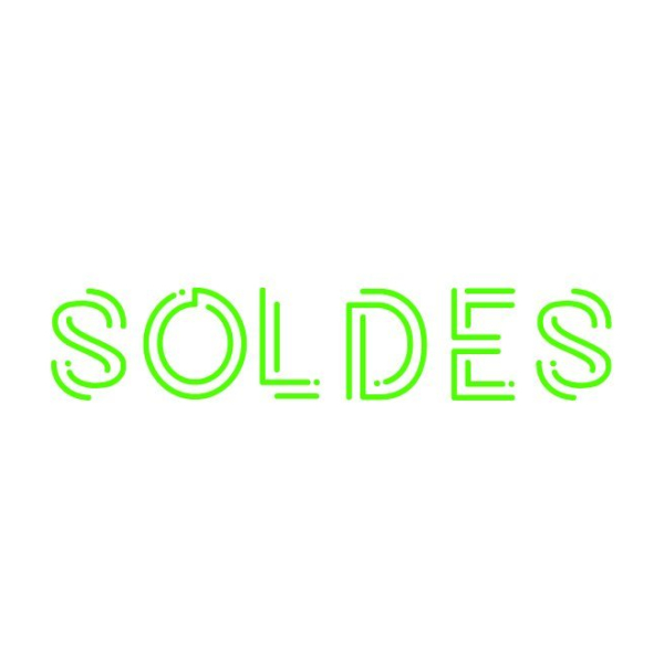 Stickers vitrine soldes fluo