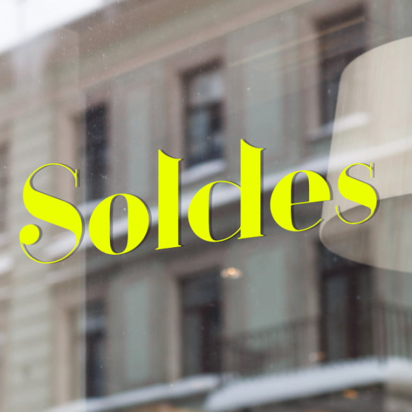 Sticker soldes fluo tendance