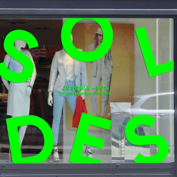 stickers soldes vitrine fluo