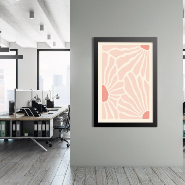 Affiche fleurs roses