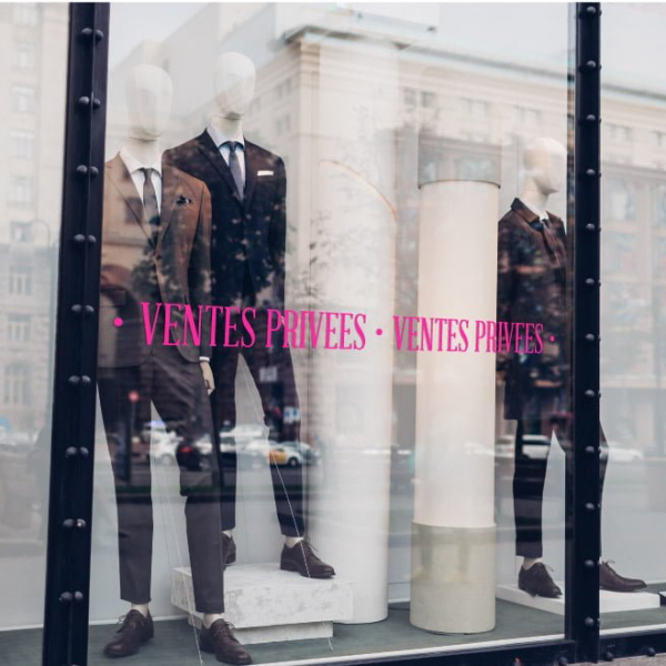 Sticker ventes privées frise fluo