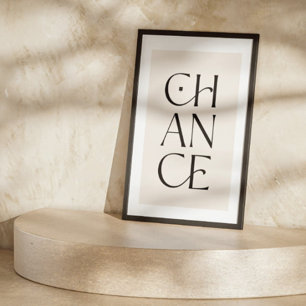 affiche texte chance décoration