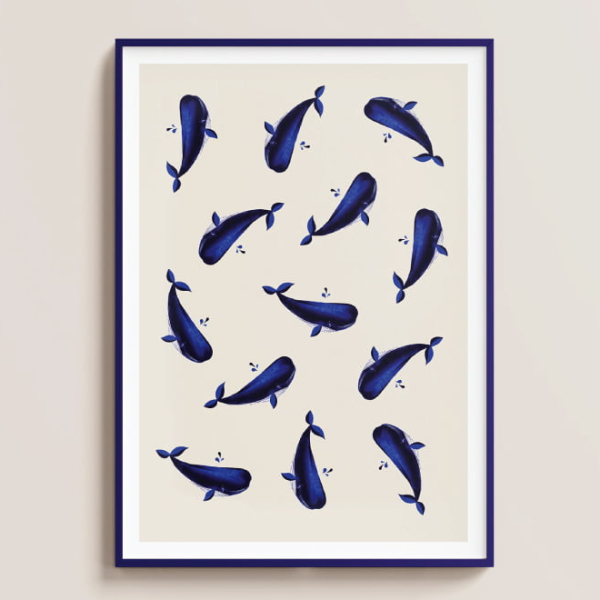affiche baleine illustration