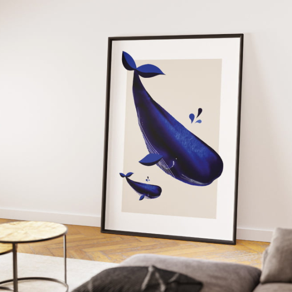 Affiche illustration baleine