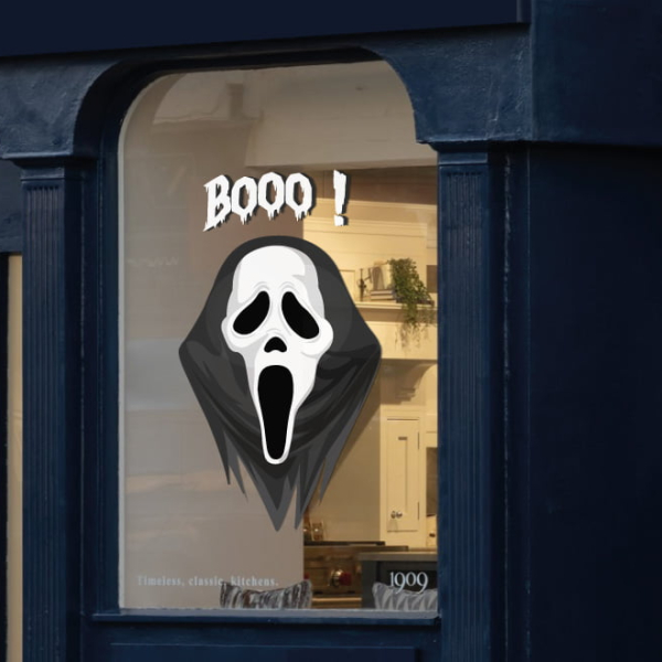 Stickers vitrine masque halloween