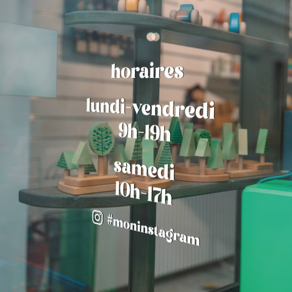 sticker horaire boutique