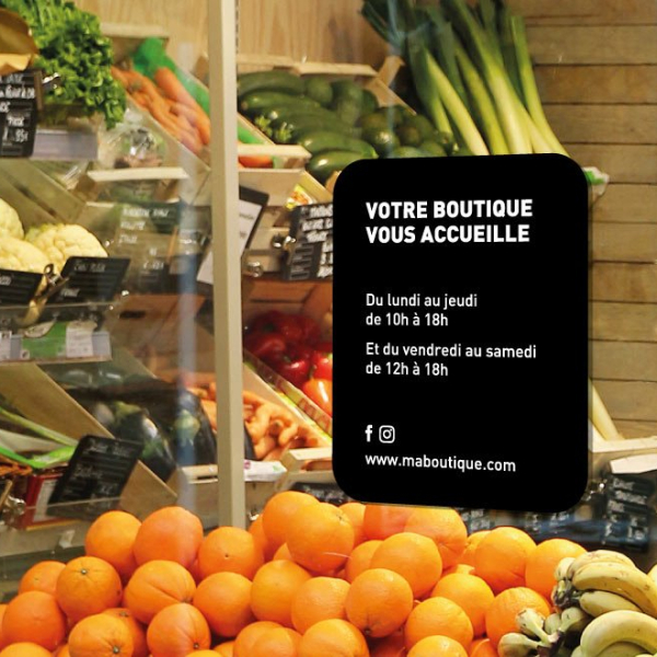 Sticker horaires vitrine