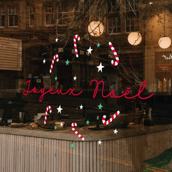 Stickers joyeux noël vitrine