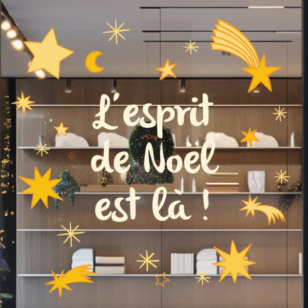 Sticker vitrine L'esprit de Noël est là !