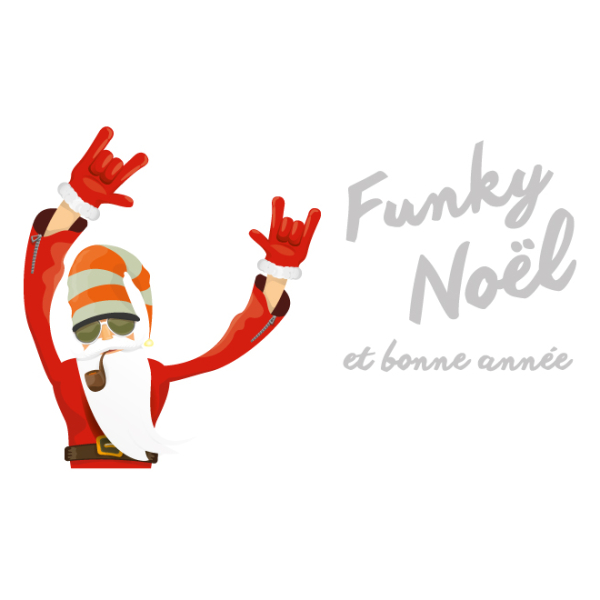 Sticker Père Noël Funky vitrine