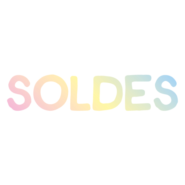 Sticker soldes pastel arc-en-ciel