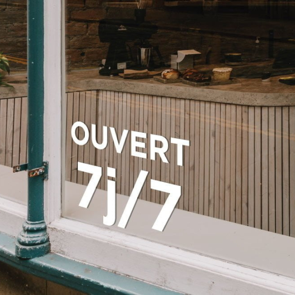 Sticker ouvert 7 jours sur 7
