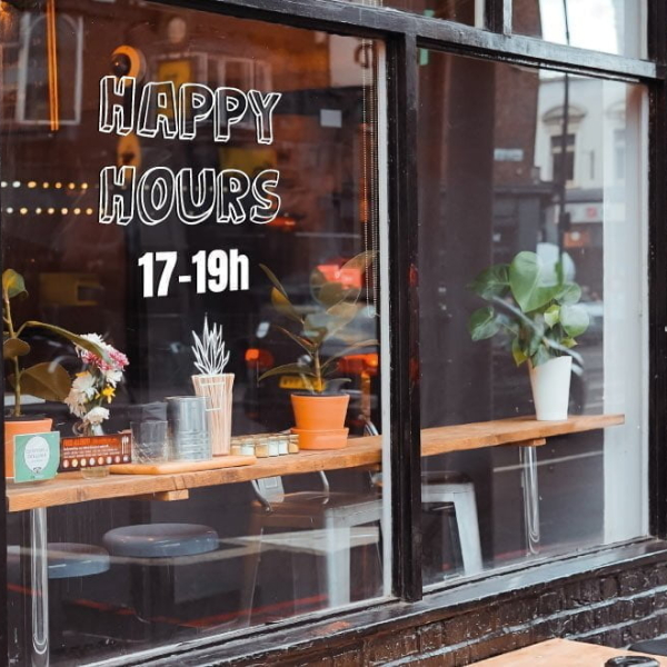 Stickers vitrine happy hours