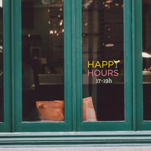 Sticker vitrine happy hours