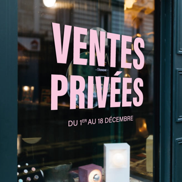 Autocollant ventes privées