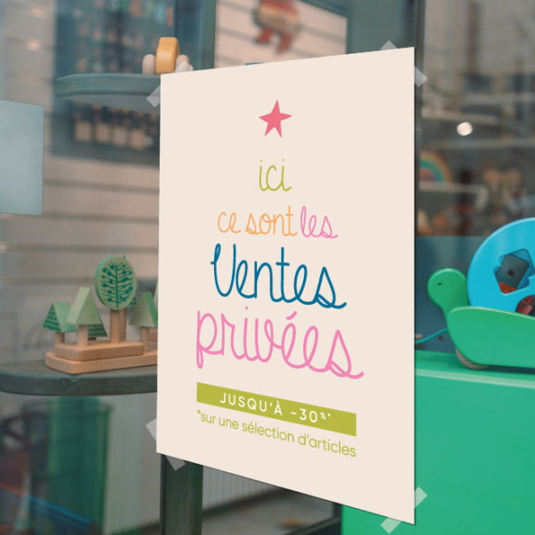 Affiche magasin ventes privées