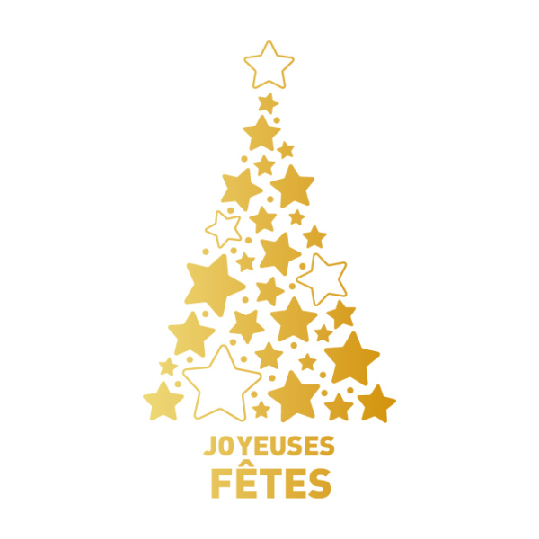 Sticker sapin étoiles pour les fêtes