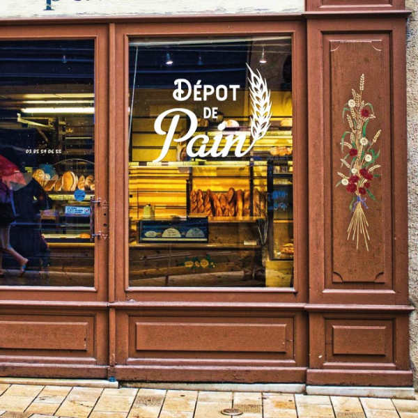 Sticker Dépot de Pain pour vitrine de boulangerie
