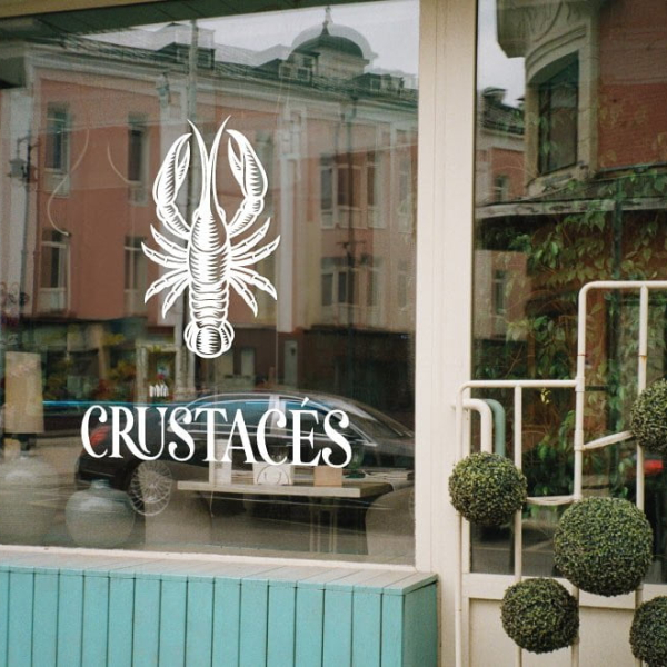 sticker crustacés homard pour vitrine de poissonnerie