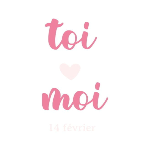 Sticker toi et moi avec coeur et 14 février