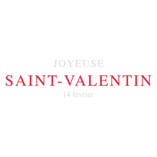 Sticker Joyeuse Saint-Valentin blanc et rouge