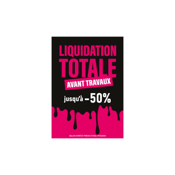 Affiche liquidation totale personnalisable