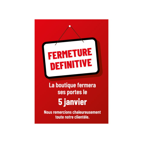 affiche fermeture définitive