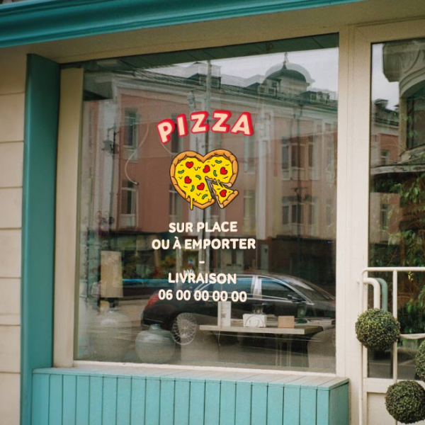 Sticker personnalisable pour pizzeria