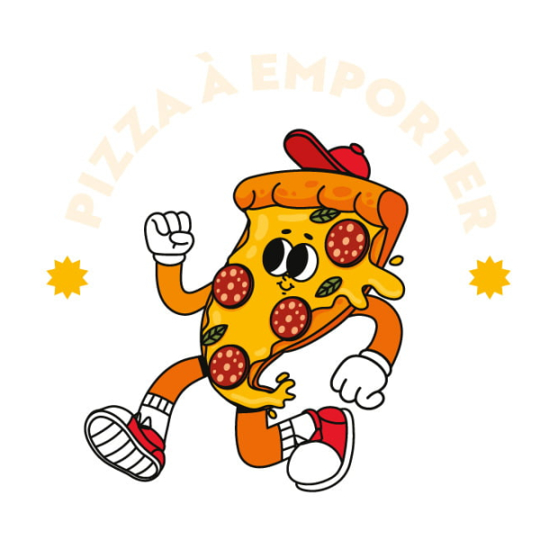 Sticker pizza à emporter