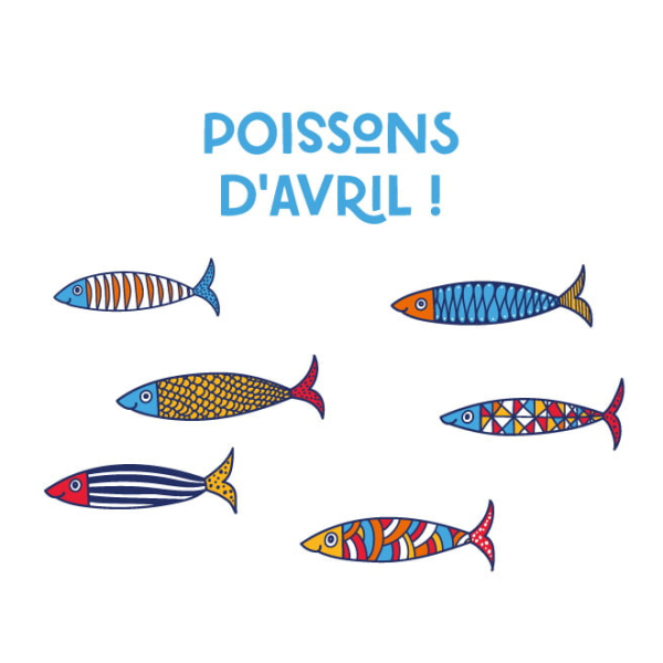 Sticker style graphique Poisson d'avril