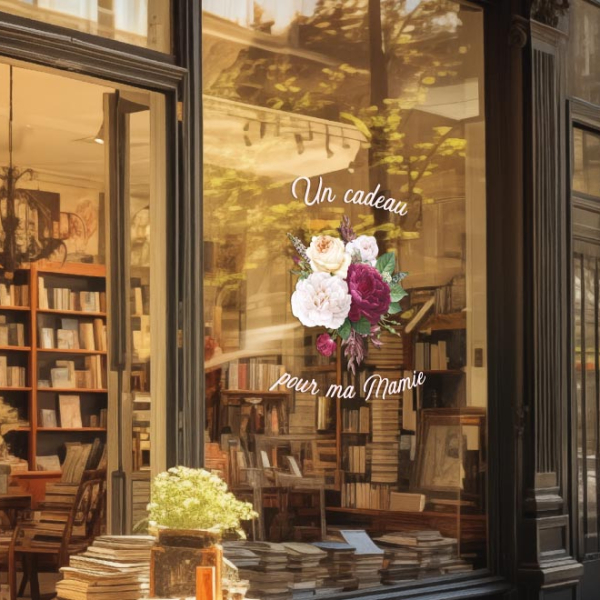 Adhésif vitrine pour la fête des mamies