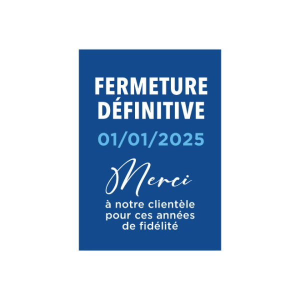 Affiche fermeture définitive personnalisable