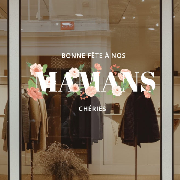 Sticker vitrine mamans chéries
