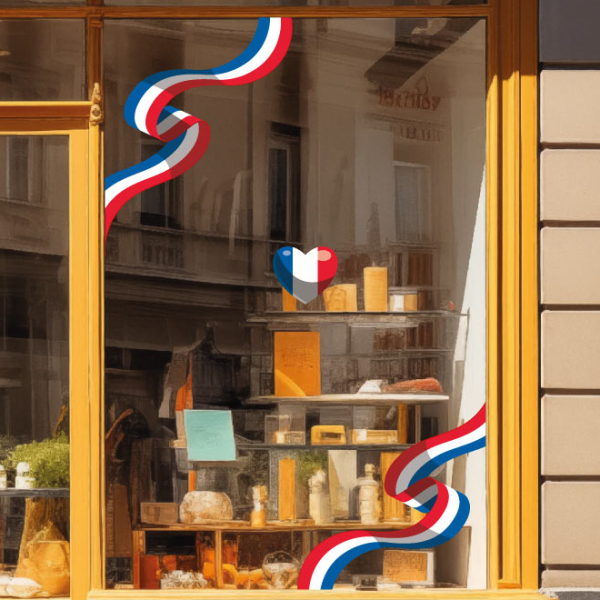 Adhésif décoration drapeau ruban