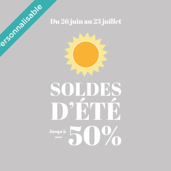 Stickers soldes soleil personnalisable
