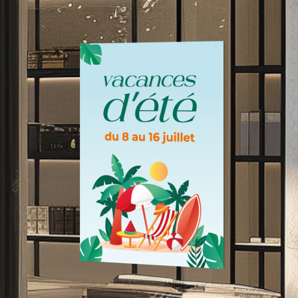 Affiche fermeture vacances d'été