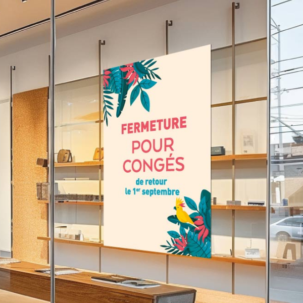 Affiche fermeture pour congés