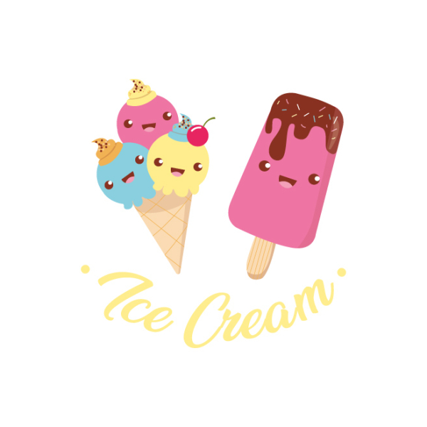 Adhésif vitrine glacier Ice Cream