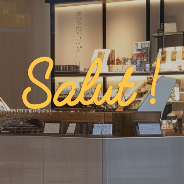 Sticker vitrine Salut manuscrit