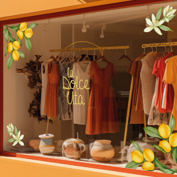 Sticker vitrine Dolce vita citron
