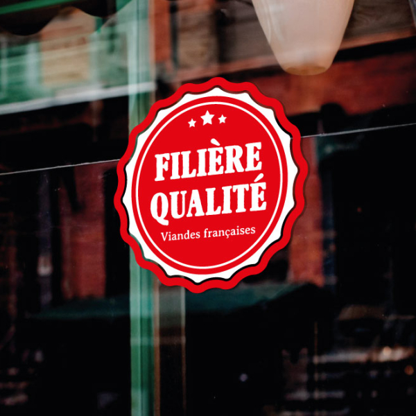 Sticker vitrine Filière qualité